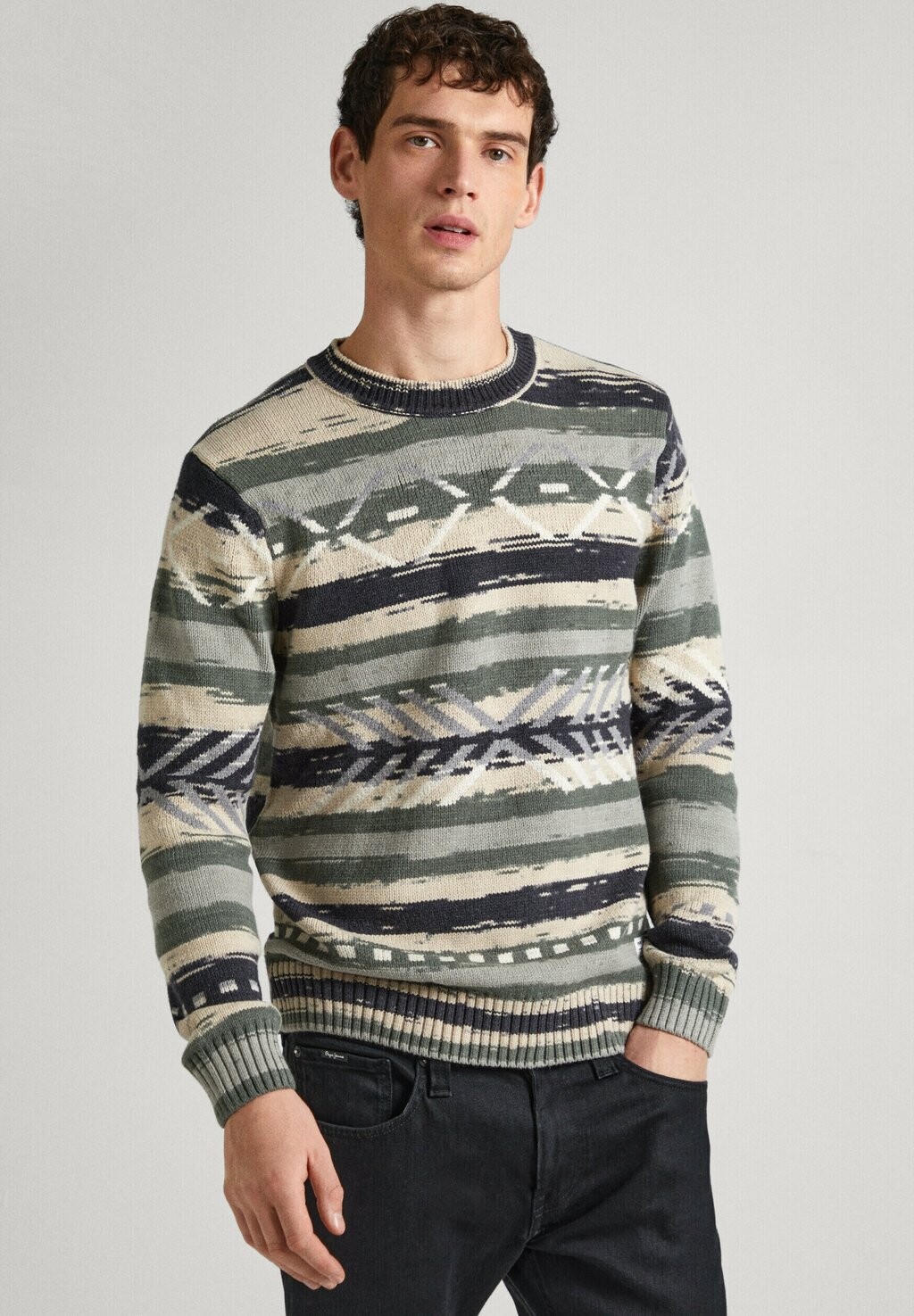 

Свитер Pepe Jeans, зеленый в стиле милитари