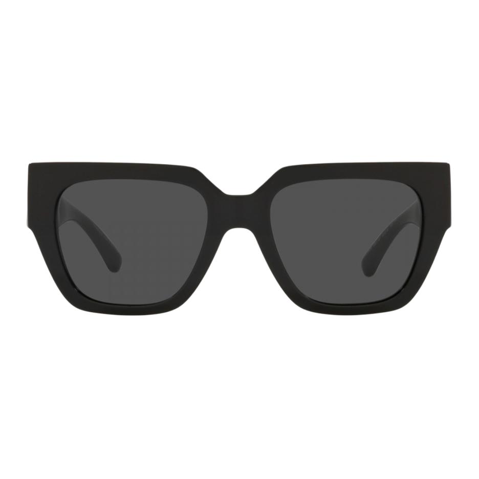 VERSACE Пластиковые квадратные солнцезащитные очки женские черные, Black — фото 3