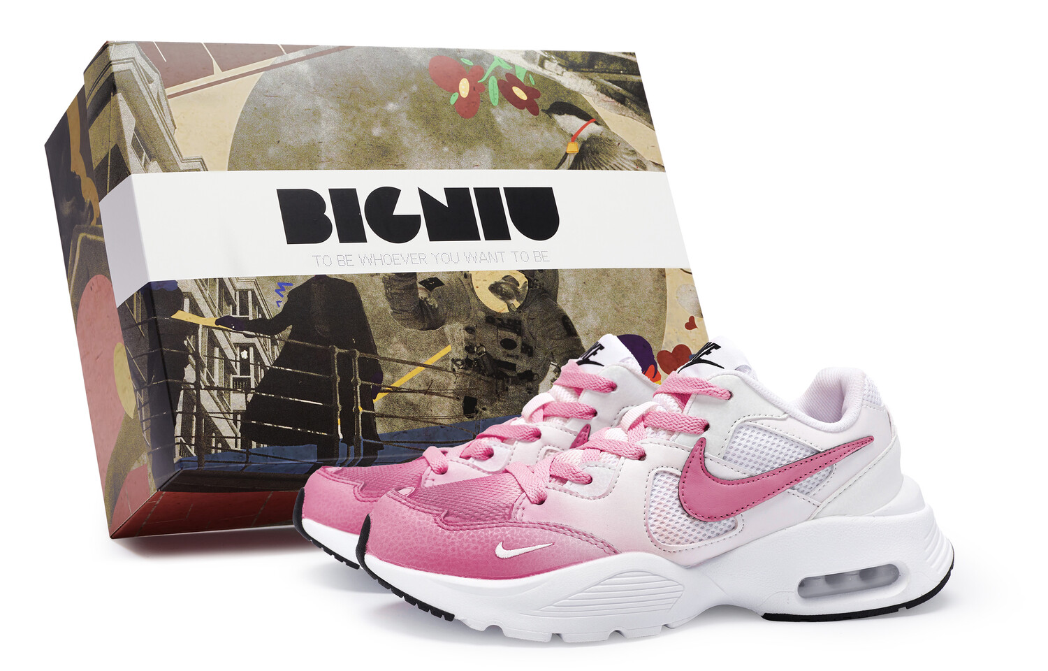 

Кроссовки Air Max Fusion женские с низким верхом, розово-красные/белые Nike