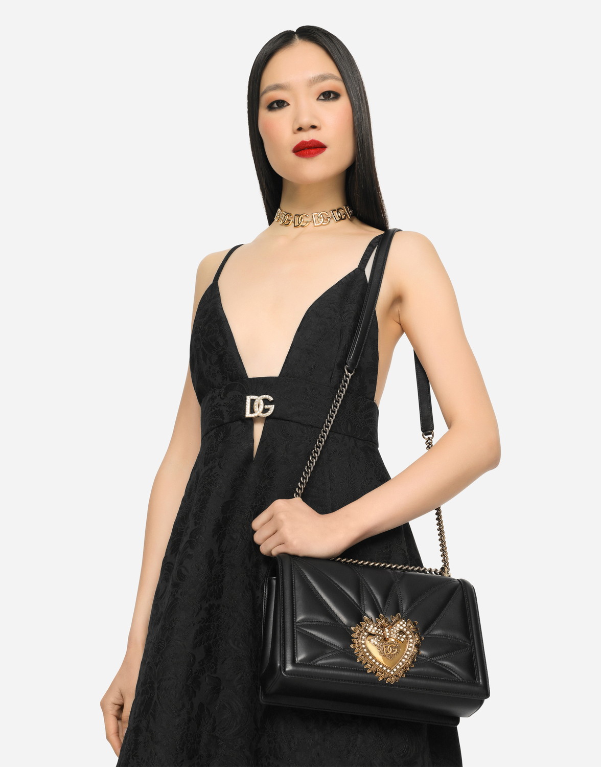 Большая сумка devotion из стеганой наппи Dolce & Gabbana, черный — фото 2