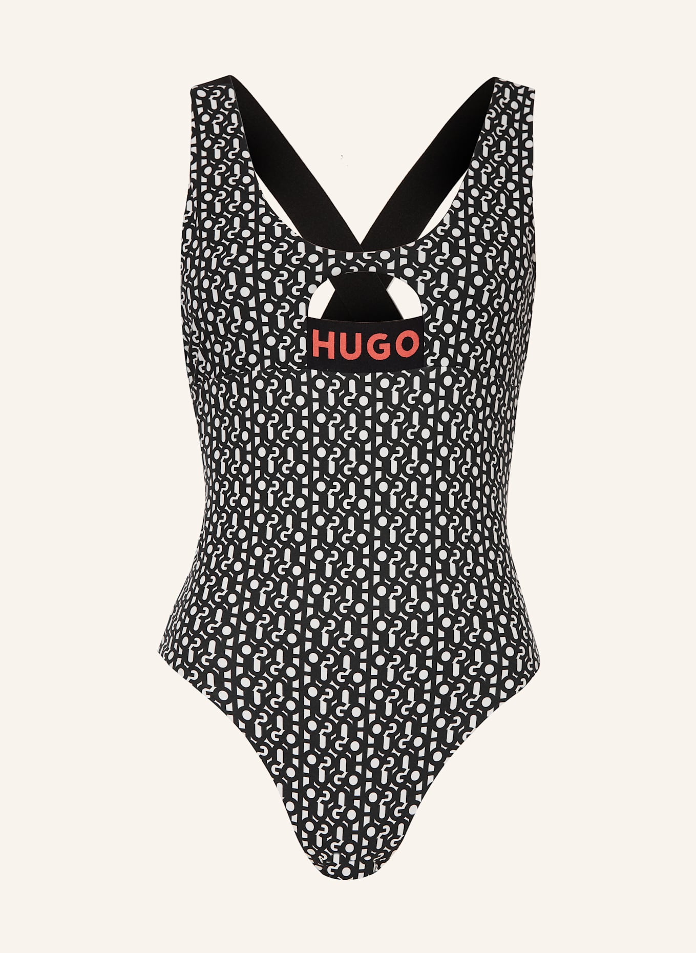 

Монограмма купальник Hugo, черный