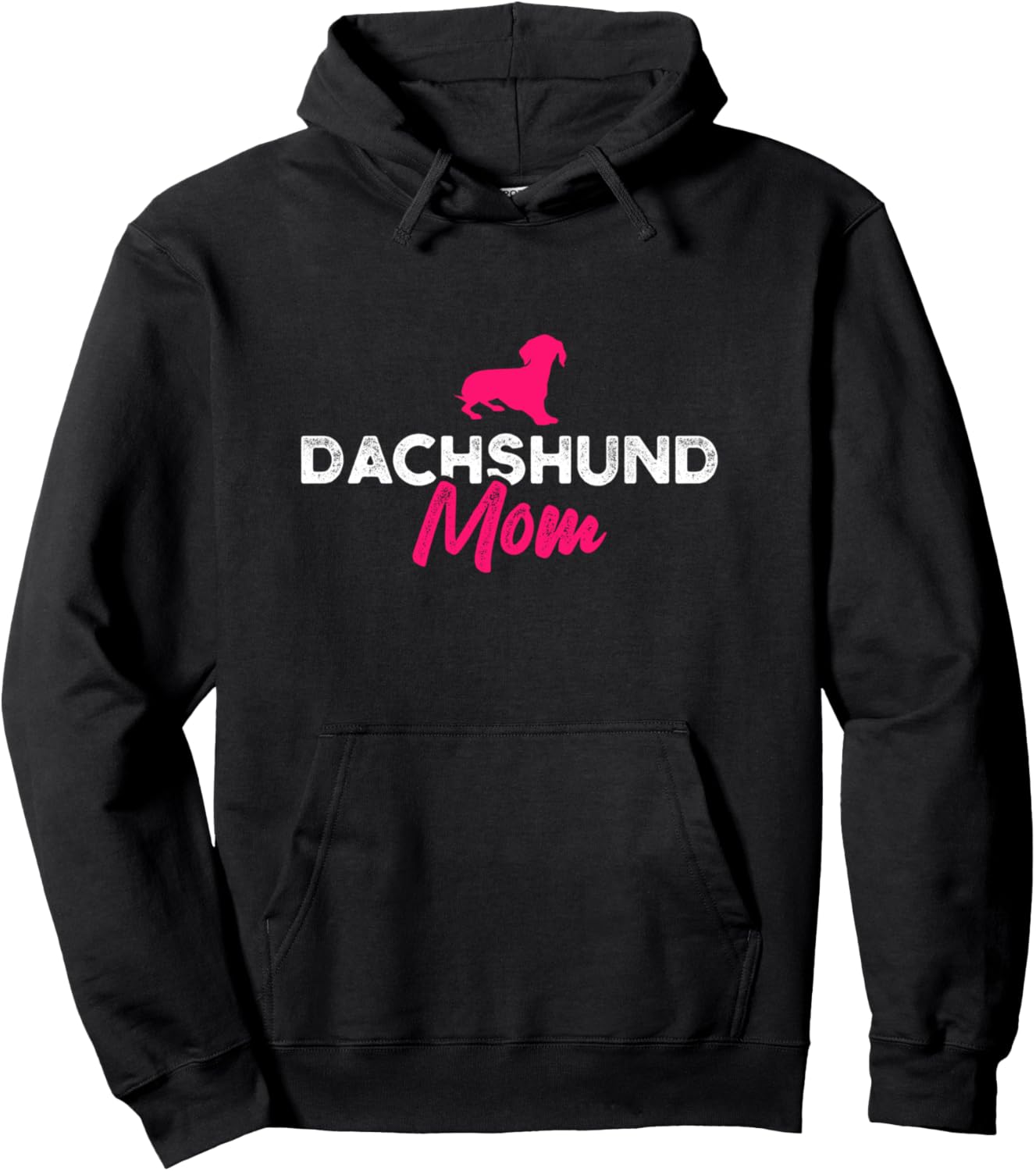 

Худи с изображением таксы для мамы, черная Dachshund Mom
