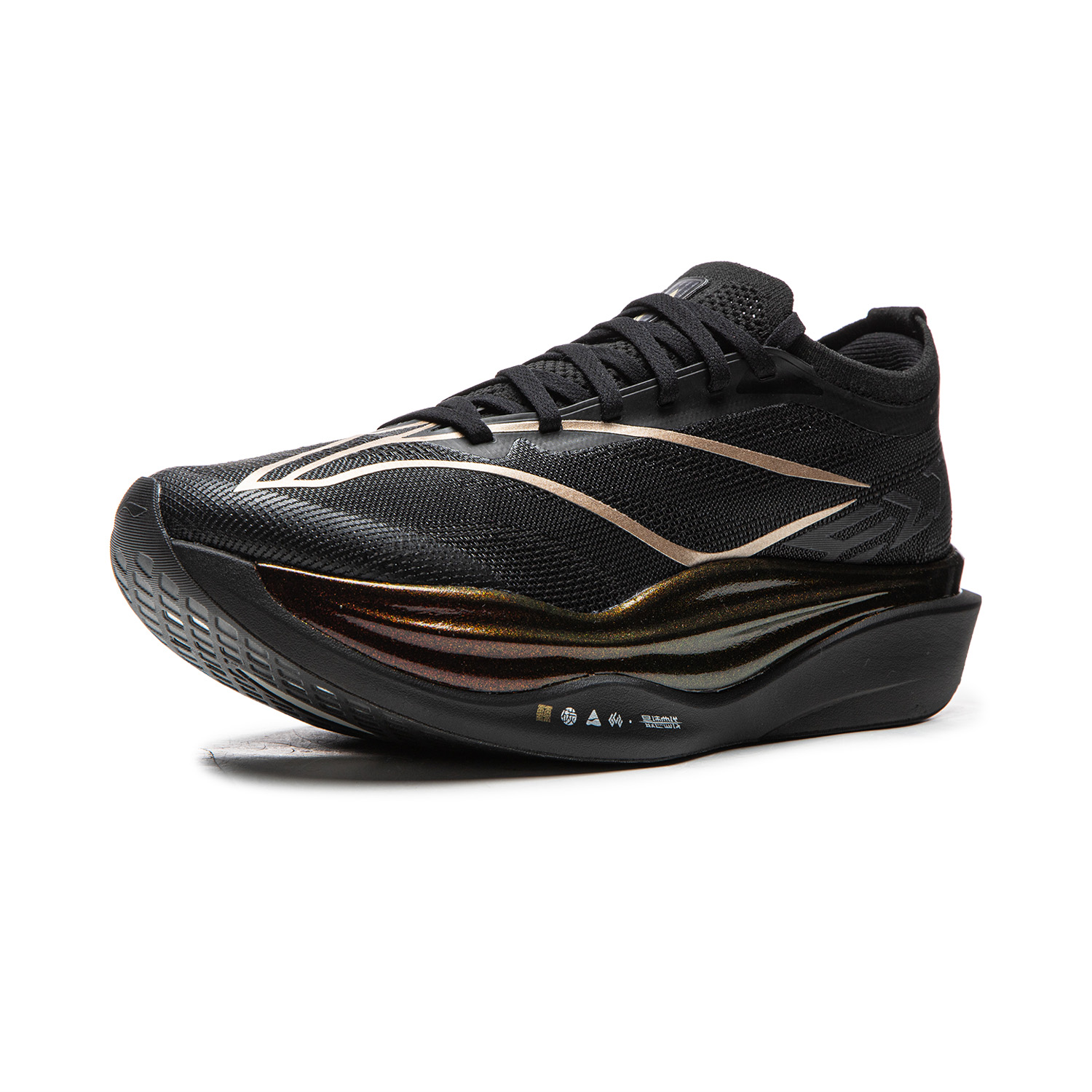 Li Ning Feidian 6 ELITE Амортизирующие противоскользящие износостойкие с эффектом отскока низкие кроссовки для бега с карбоновой пластиной Unisex Li-Ning, черный — фото 4
