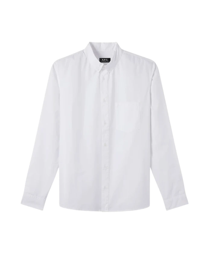 

Белая повседневная хлопковая рубашка с пуговицами A.P.C., белый