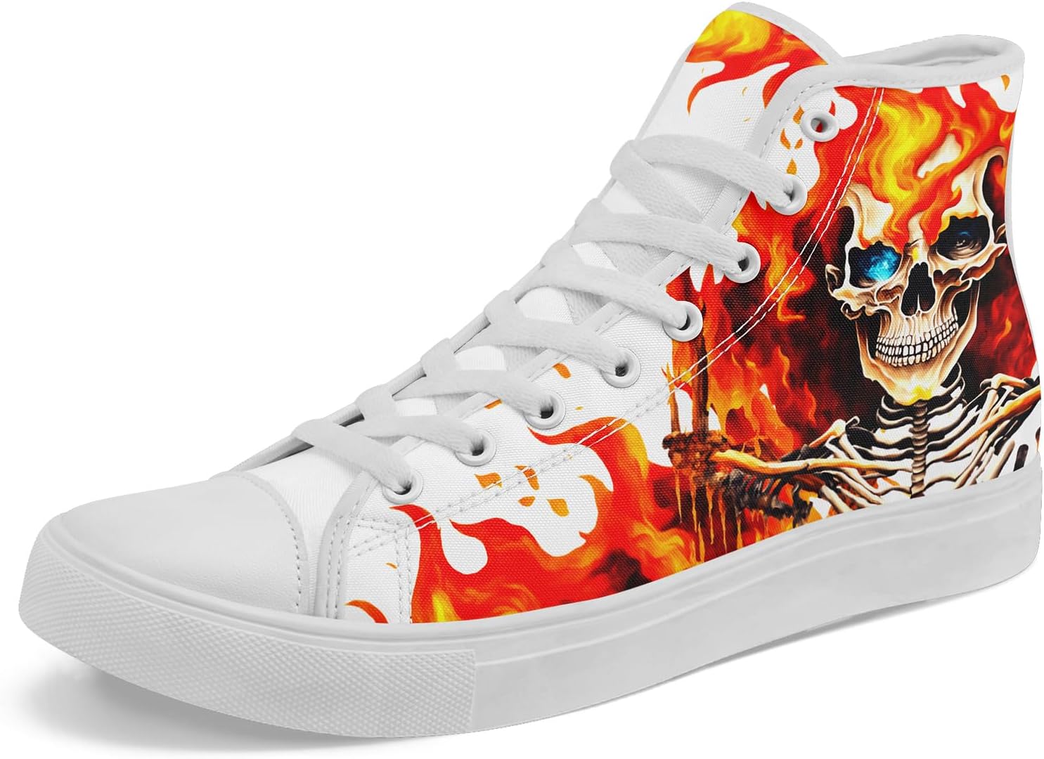 

Высокие кеды из холщовой ткани AWSOLE с черепом и розой для мужчин и женщин, унисекс, для Хэллоуина, в темном готическом стиле, модная уличная обувь, повседневные тренеры