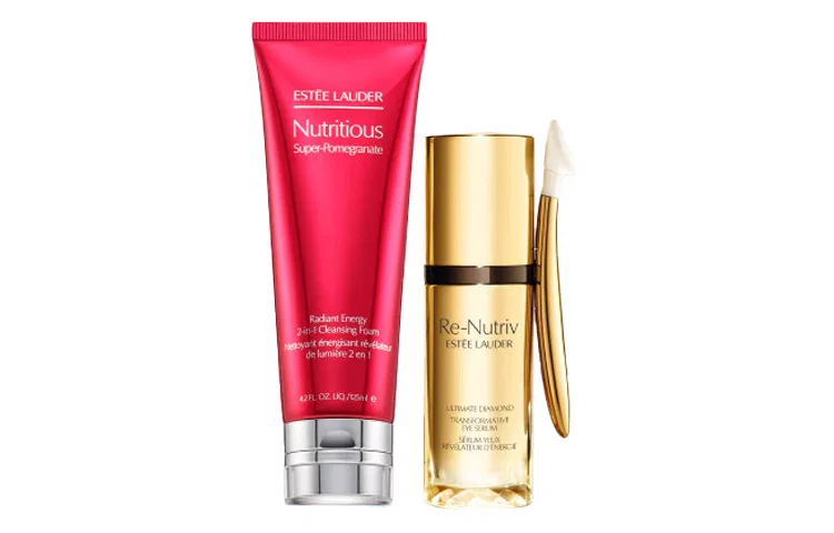 Набор для ухода за кожей White Gold Black Truffle Serums Eye Cream и Red Pomegranate Cleanser Estée Lauder