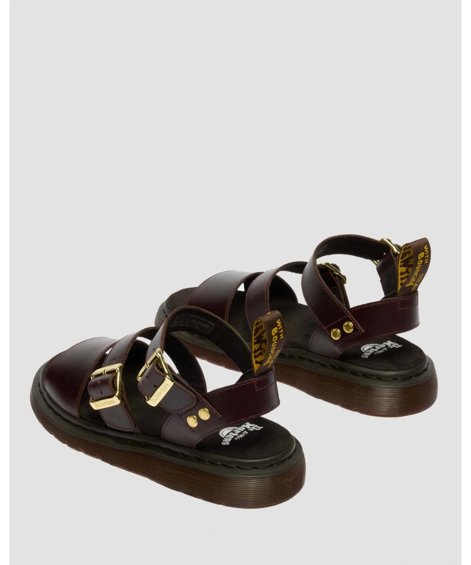 Мужские сандалии Dr. Martens GRYPHON из натуральной кожи коричневые — фото 4