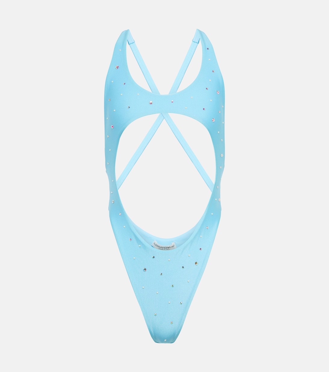 

Купальник с декорированным вырезом Alessandra Rich, светло-синий