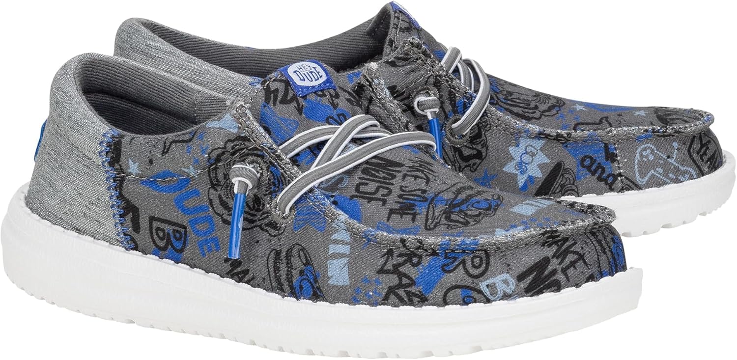 

Детские кроссовки Hey Dude Kids Wally Funk Graffiti Mix Heydude, синий