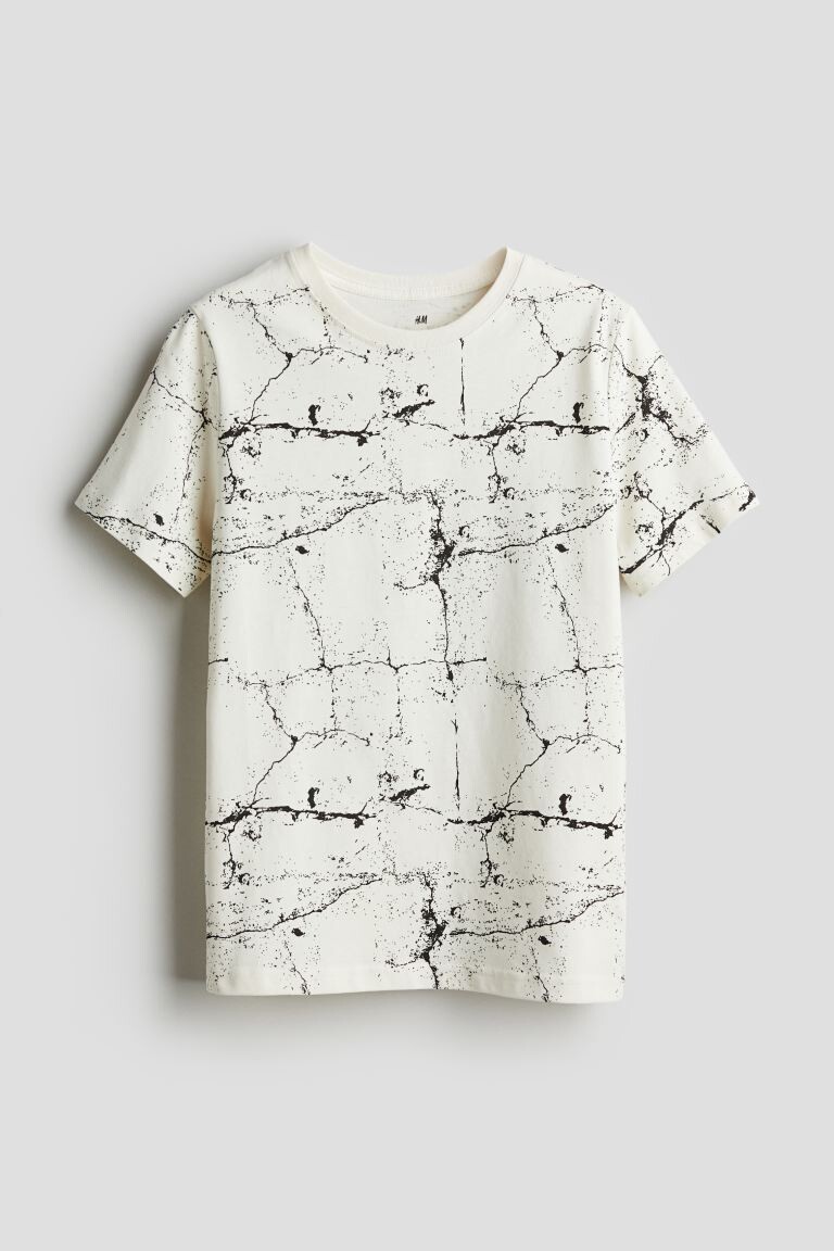 

Хлопковая футболка с принтом H&M, белый