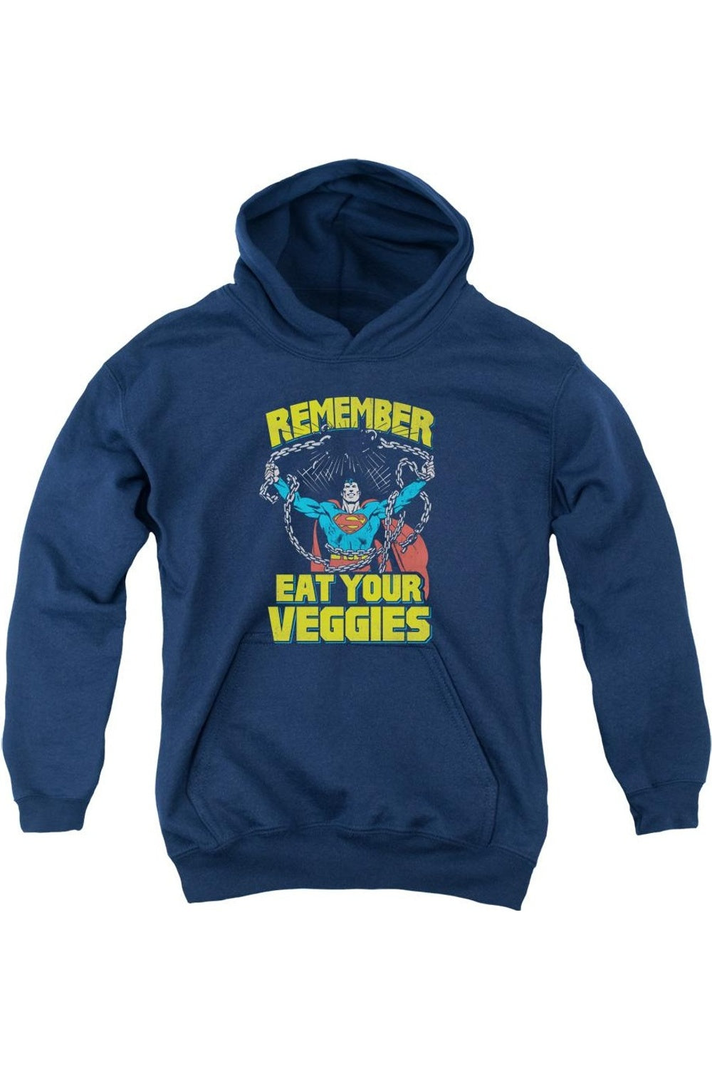 

Толстовка с капюшоном Superman Veggie Power для детей Gildan, темно-синий