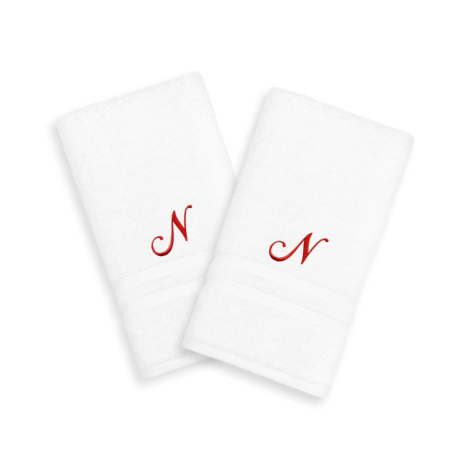 

Linum Home Textiles Red Script Denzi Single Letter Полотенца для рук с монограммой, 2 упаковки