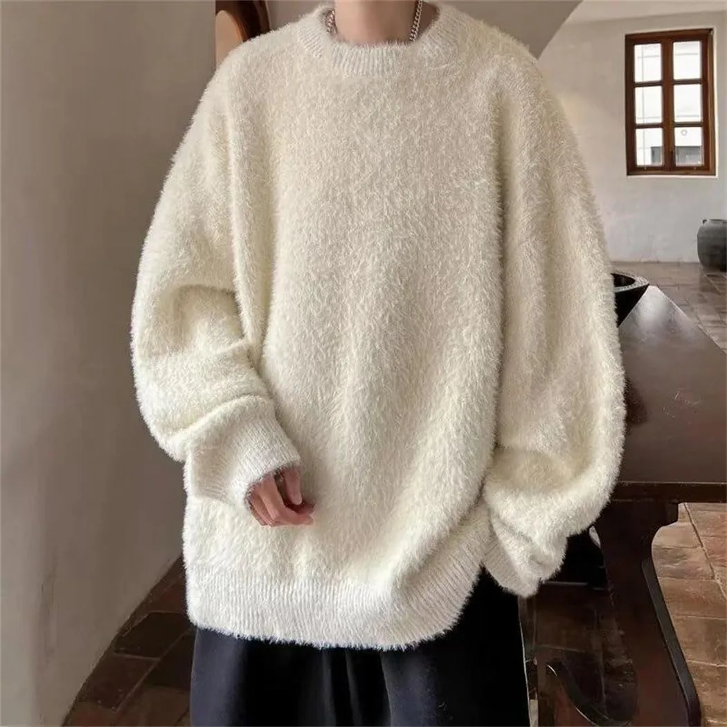 Мужской вязаный свитер Korean Fashion, свободный, теплый, для зимы — фото 2