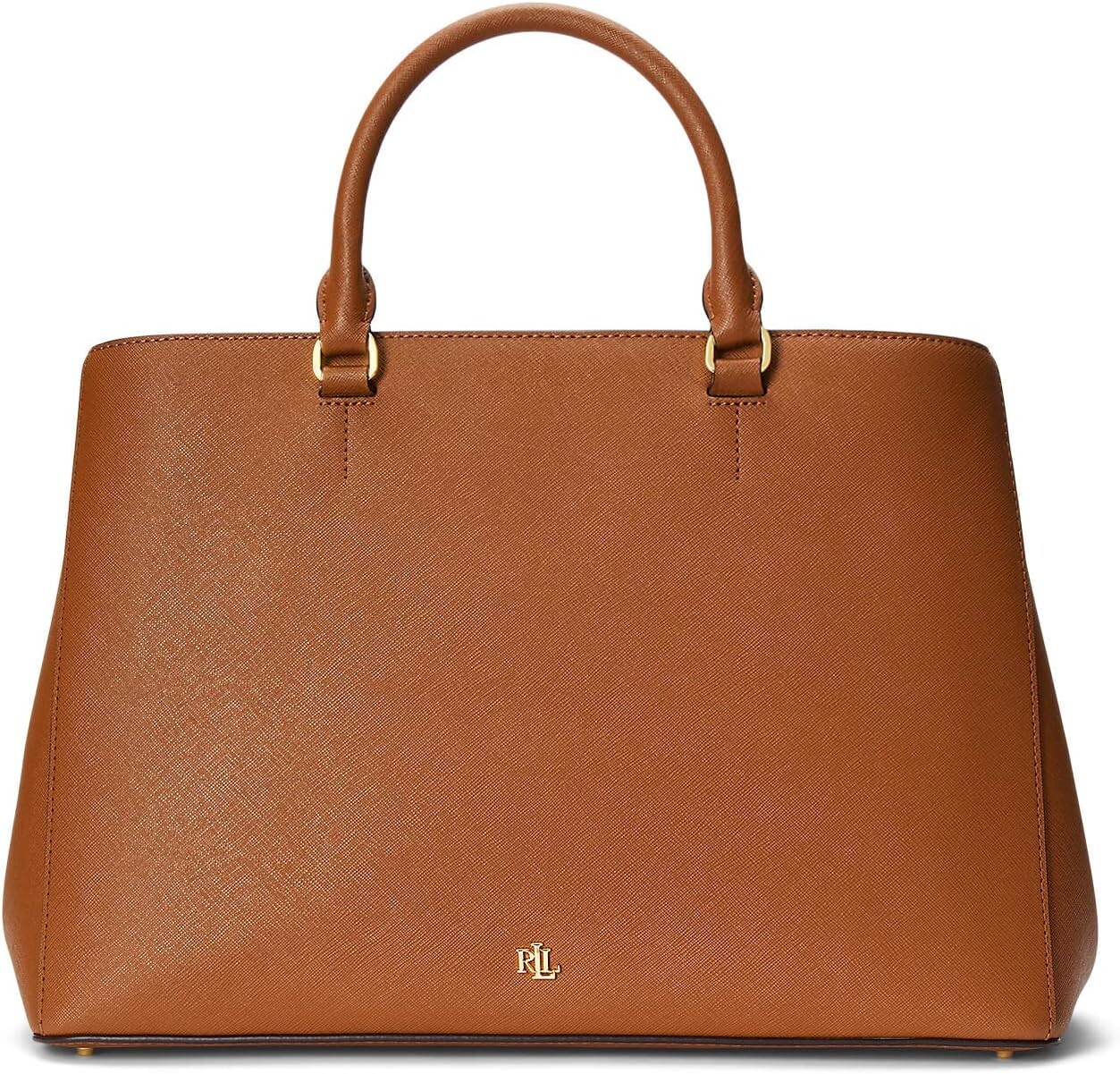 

Большая кожаная сумка-портфель Hanna Crosshatch LAUREN Ralph Lauren, цвет Lauren Tan