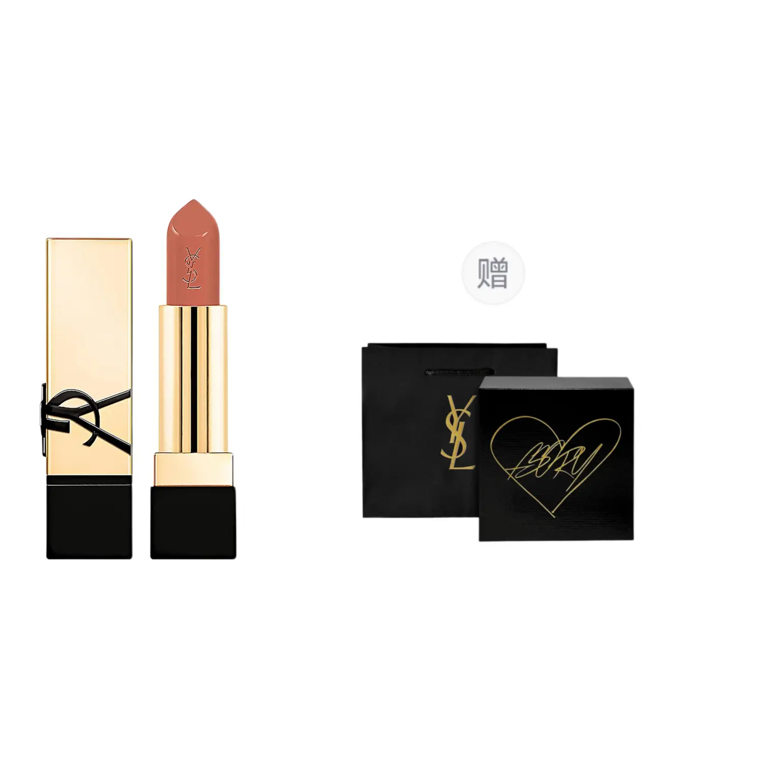 

SAINT LAURENT Помада Little Gold Bar / набор помады и парфюма Little Black Stripes, велюр, натуральный оттенок, черный, золото, привилегия