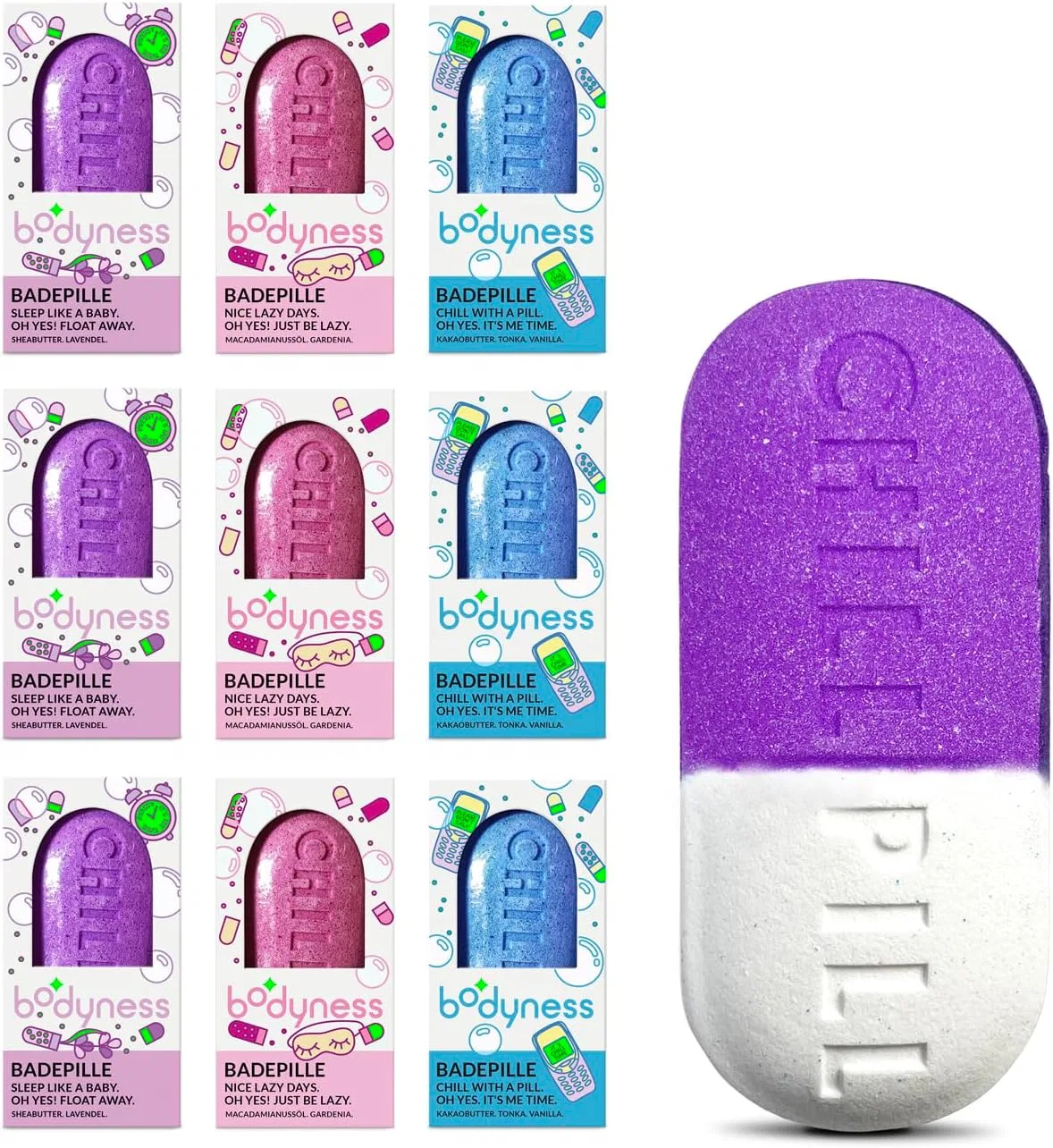 Бомбочки для ванны BODYNESS Chill Pill, 9 x 70 г Bodyness — фото 3