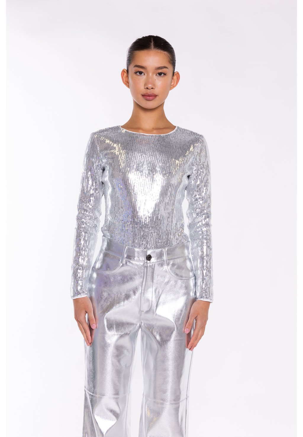 

Боди CREW NECK Glamorous, серебристый