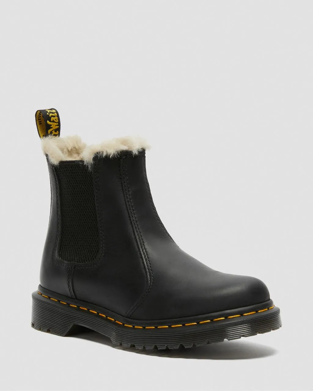 

Dr. Martens 2976 Женские ботинки челси на подкладке из искусственного меха, цвет Black — Burnished Wyoming