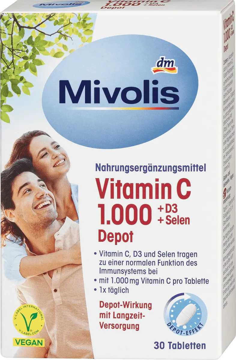 

Витамин С 1000 + D3 + Селен Депо 30 шт 42 г Mivolis