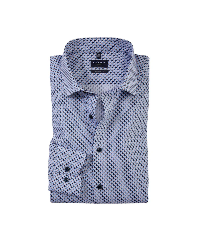 

Синяя деловая рубашка с длинными рукавами Olymp, синий