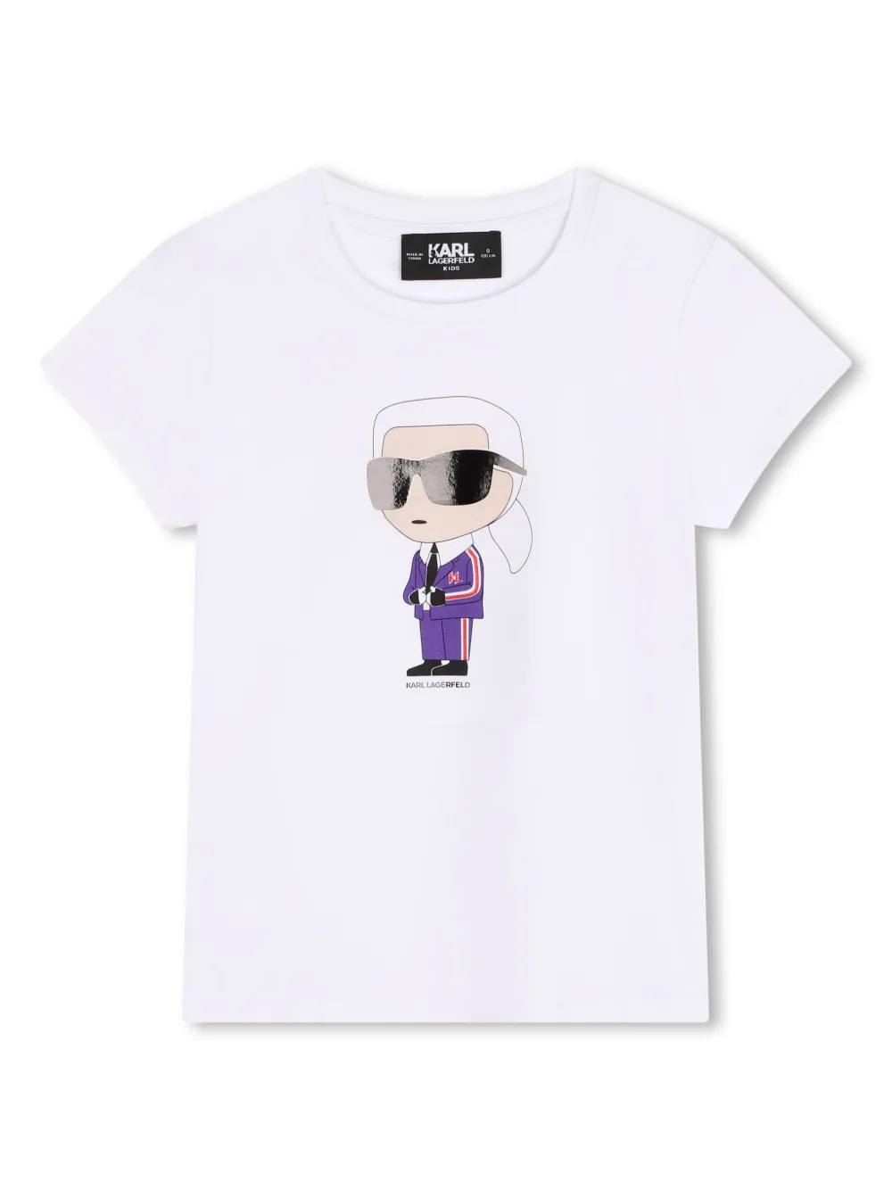 

Футболка с принтом Ikonik Karl KARL LAGERFELD KIDS, белый