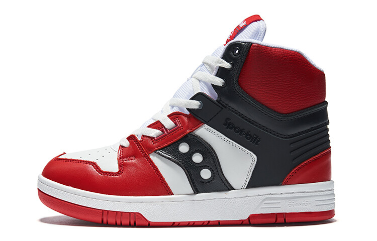 

Кроссовки унисекс высокие белые/красные Saucony