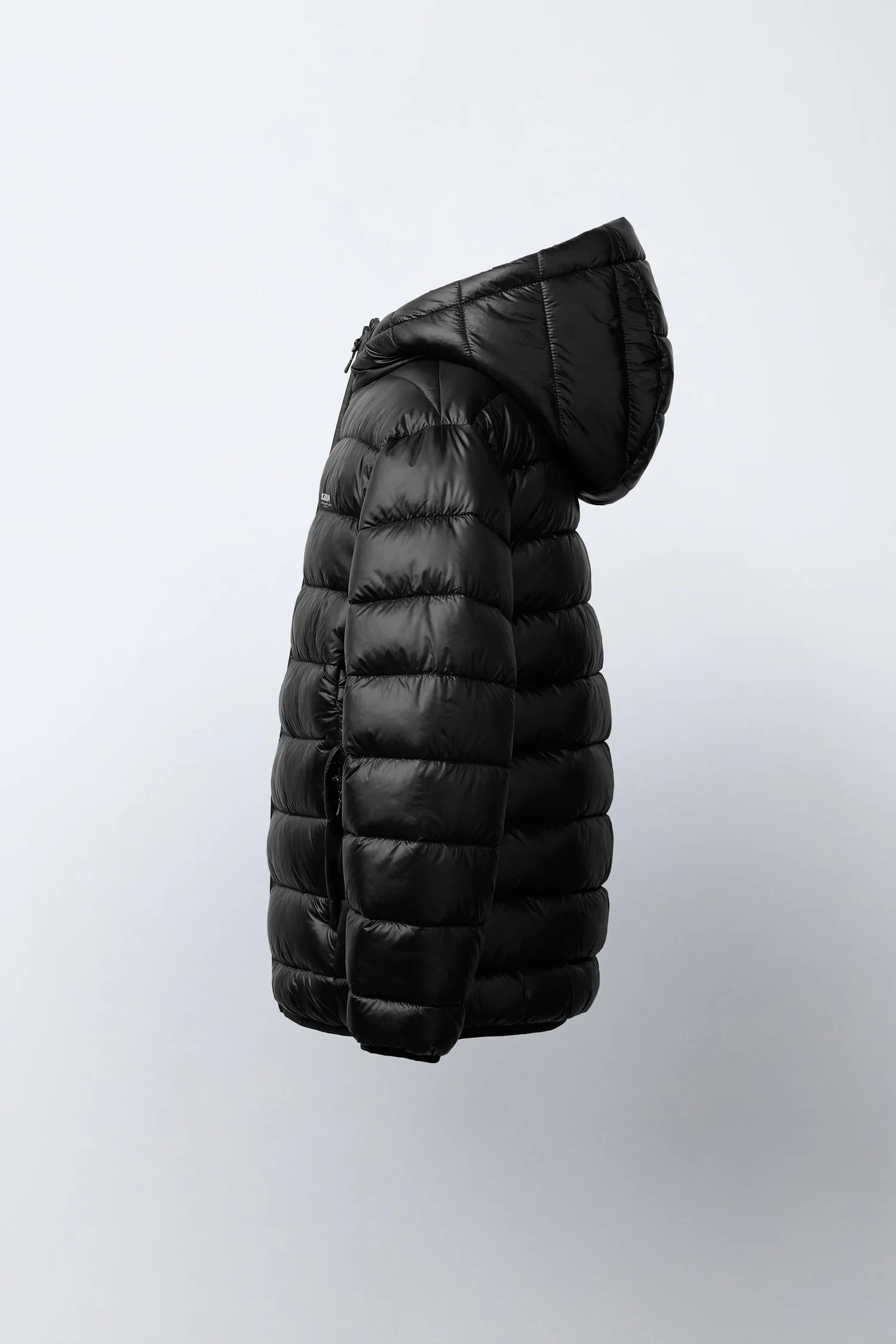 Сверхлегкая текстовая куртка Zara, черный — фото 3
