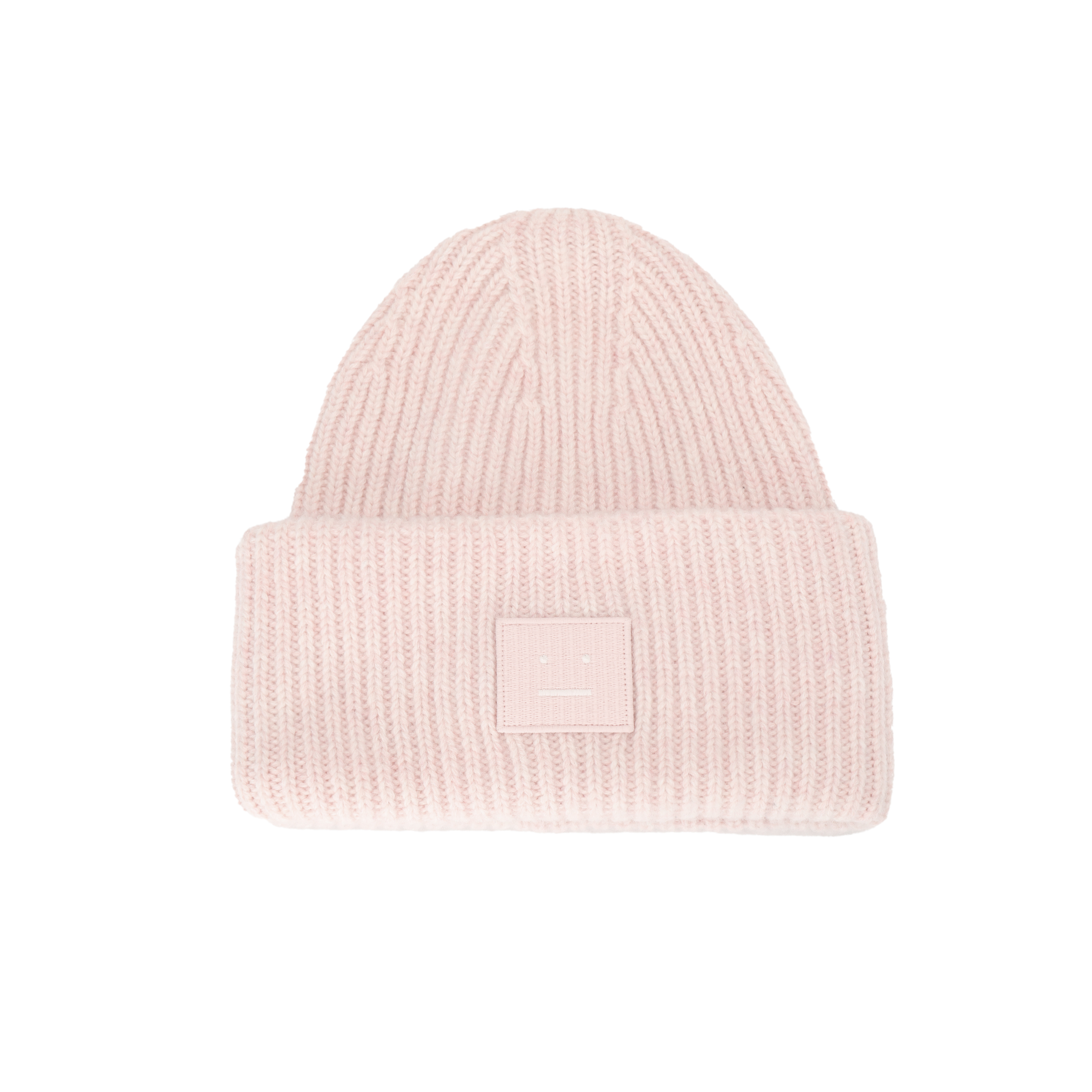 

Ребристая шапка с лицевой нашивкой Acne Studios, розовая