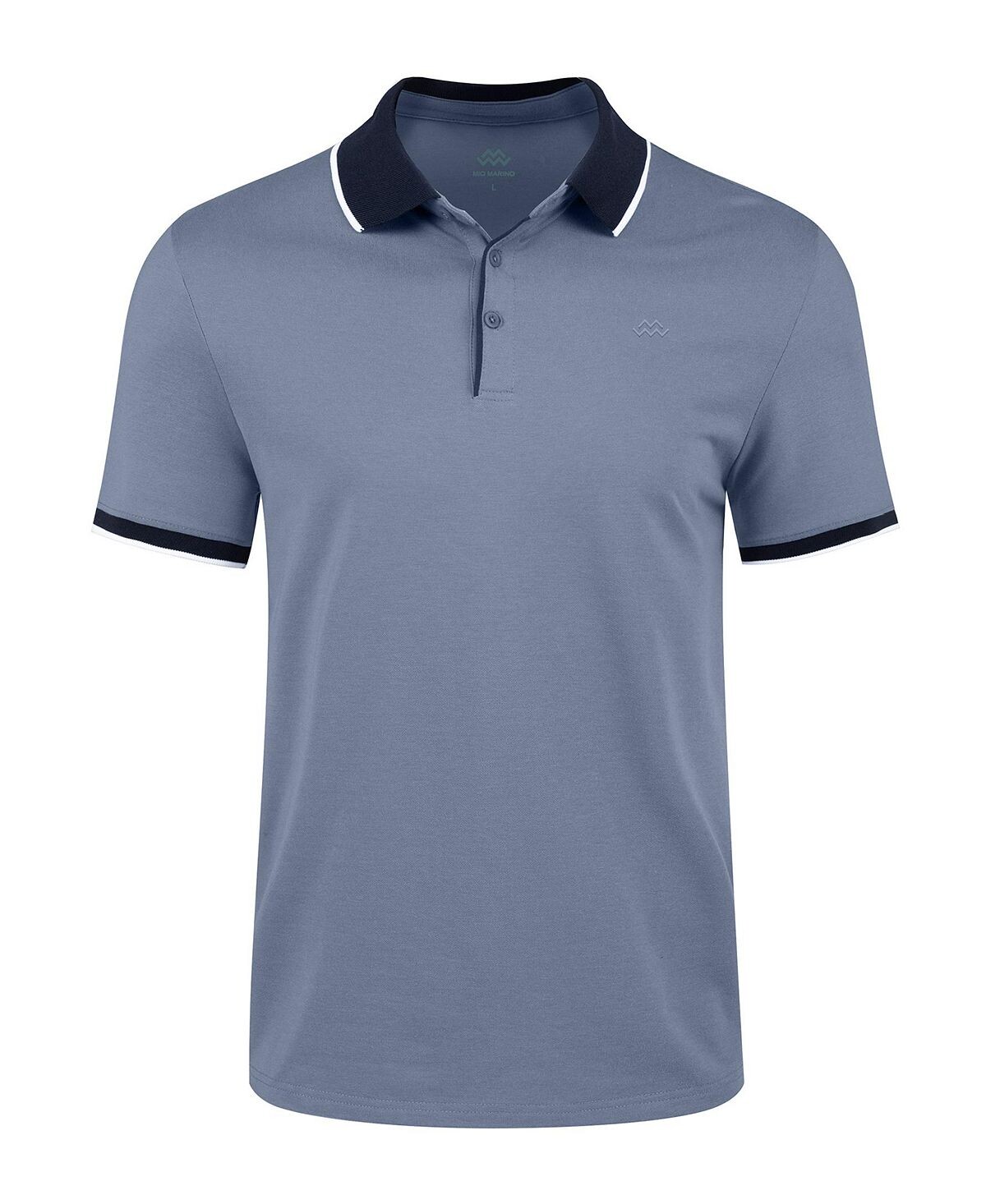 

Мужская рубашка-поло из смесового хлопка пике классического кроя с контрастным воротником для больших и высоких людей Mio Marino