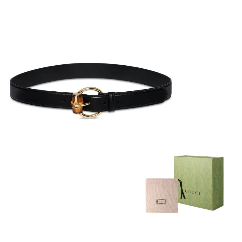 

Ремень с пряжкой из бамбука GUCCI, черный