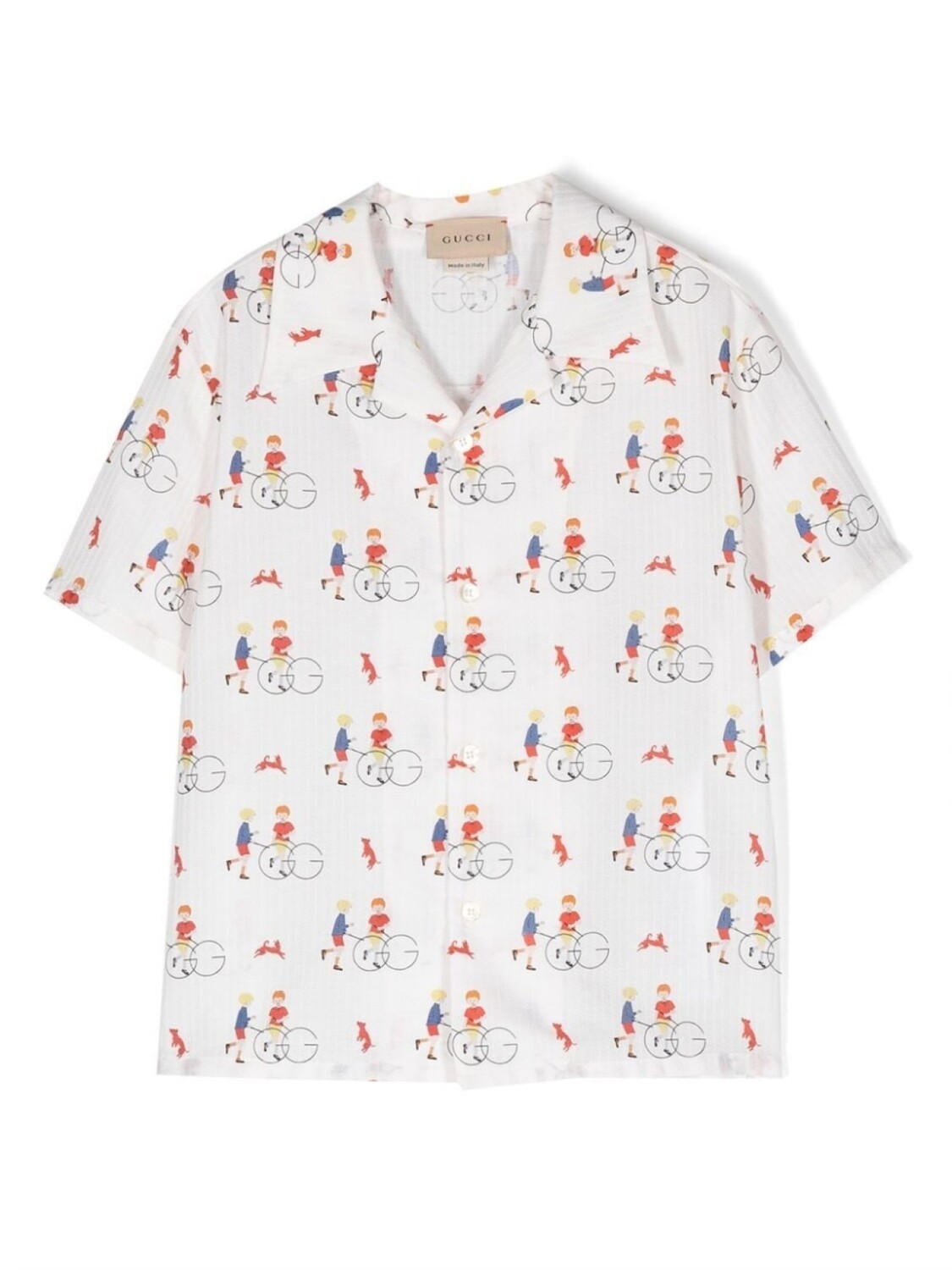 

Gucci Kids рубашка с короткими рукавами и графичным принтом, нейтральный цвет