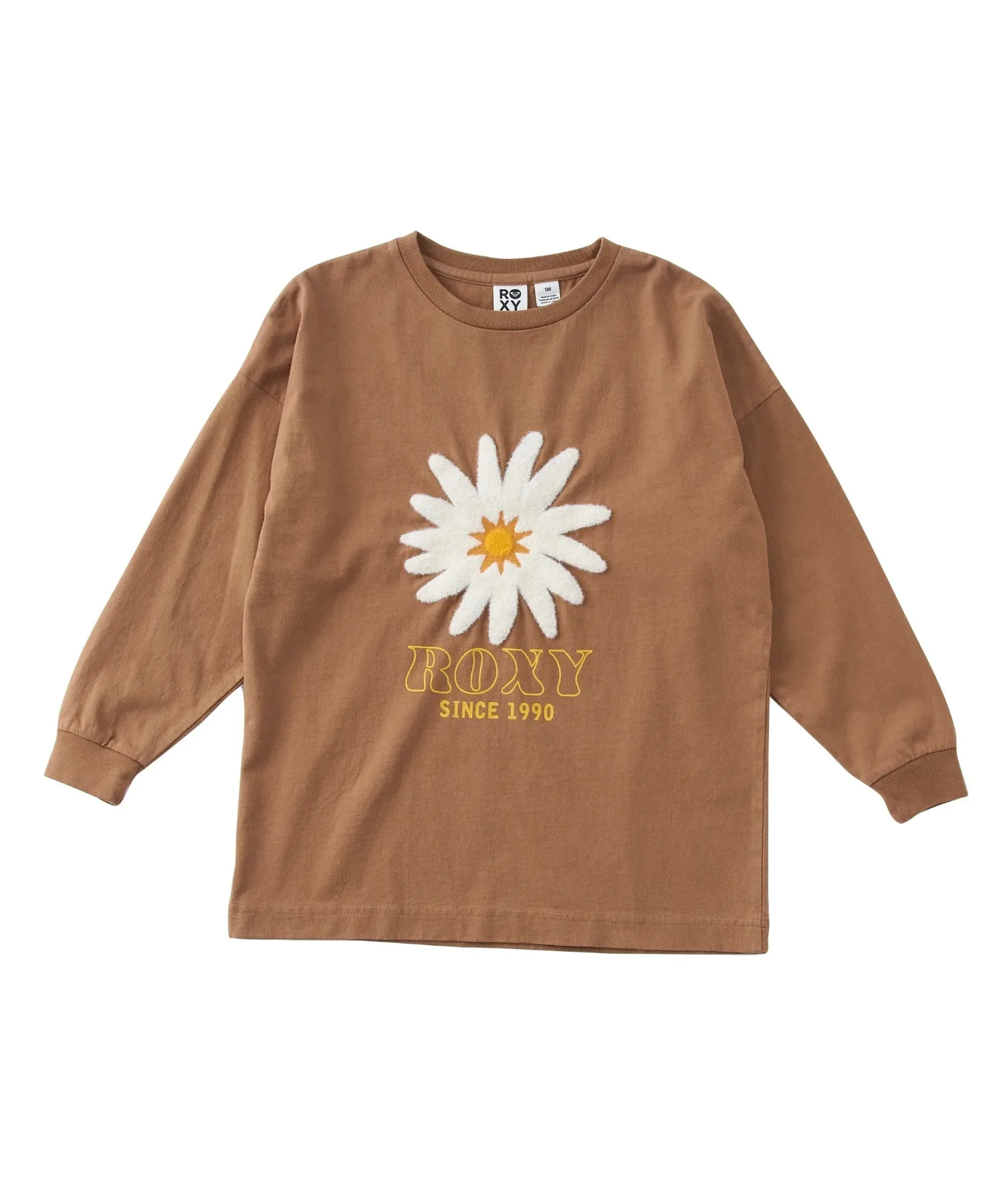 Детский футболка с цветочной вышивкой ROXY MINI BELLIS S/STEE бежевый