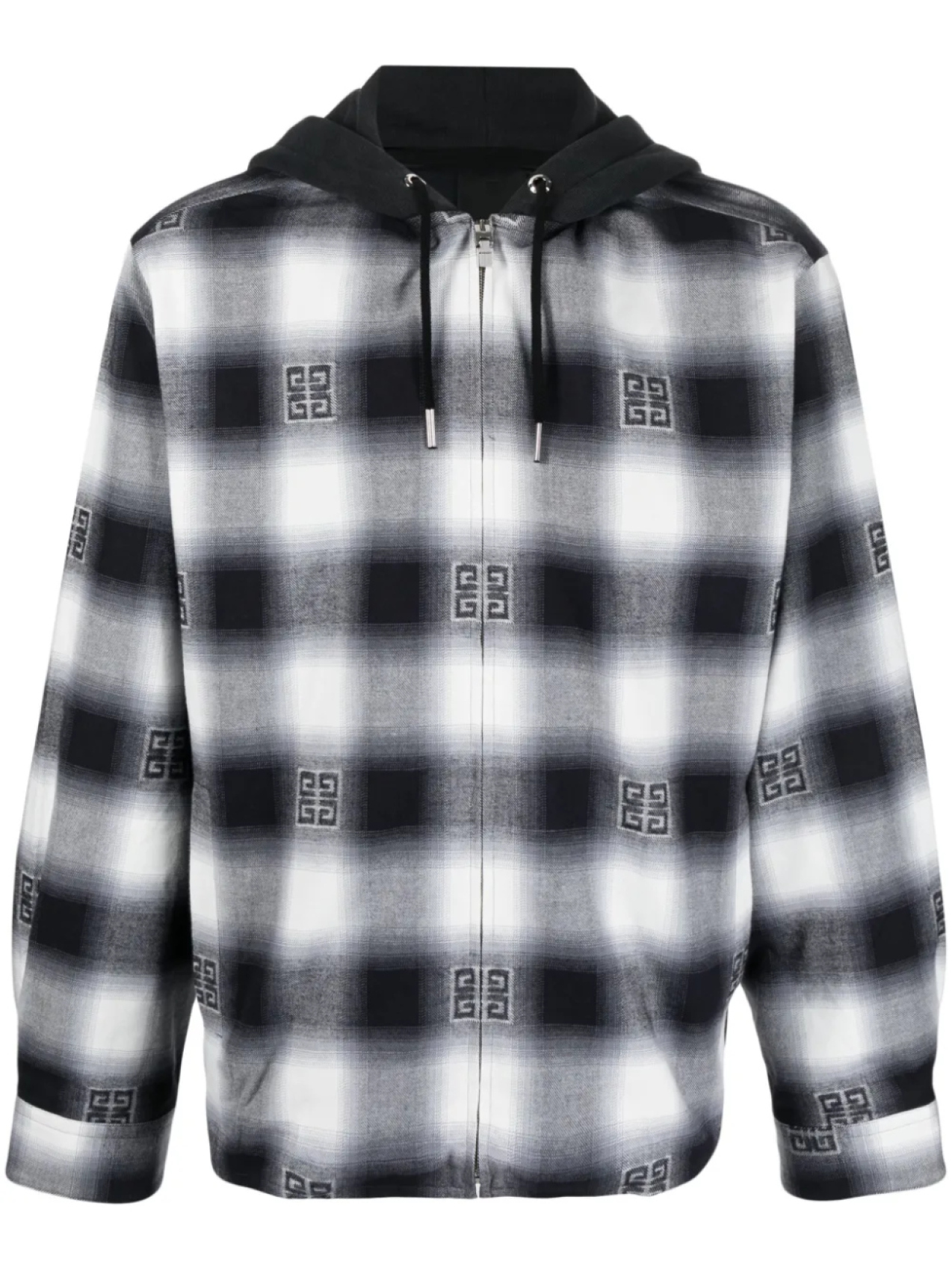 

Givenchy куртка в клетку с капюшоном, черный
