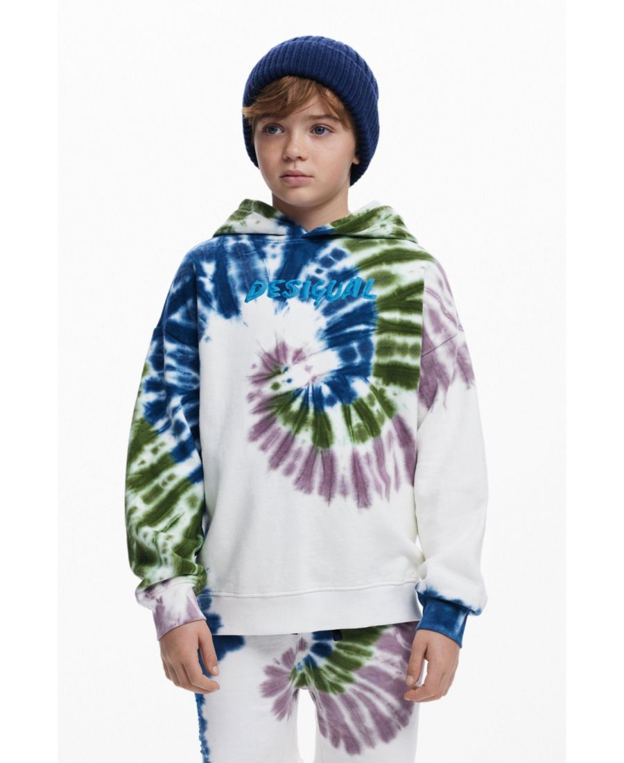

Детская толстовка с логотипом в стиле тай-дай Desigual, Blue