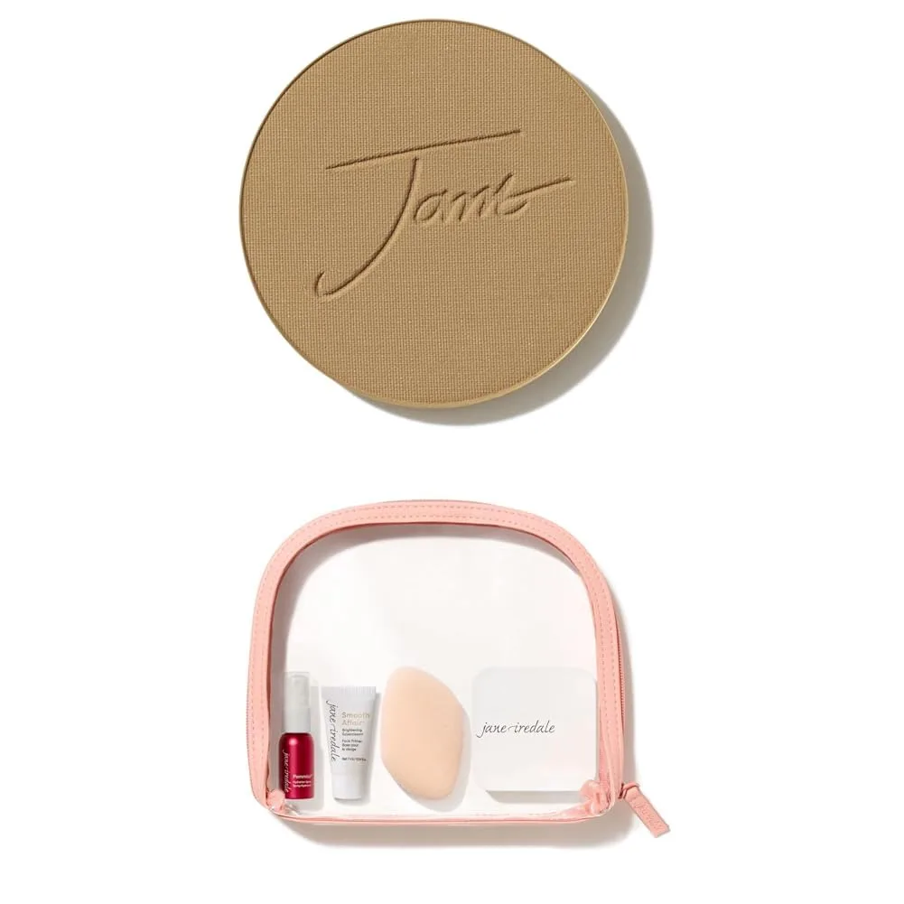 Набор многоразовых компактных пудр Jane Iredale PurePressed Base Mineral Foundation | Полуматовая прессованная пудра с SPF | Без талька, веганский продукт, не тестируется на животных, Fawn