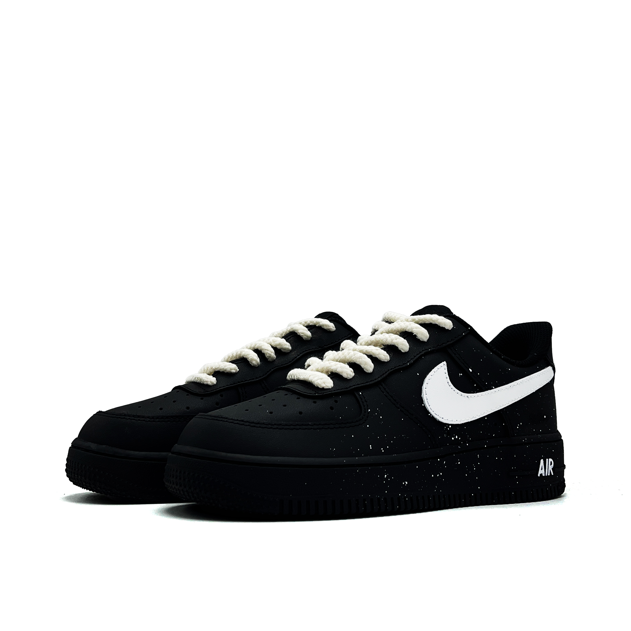Nike Кроссовки для скейтбординга Air Force 1 Starlight Warrior Leather Abrasion Resistant Low top Unisex черно-белые — фото 4