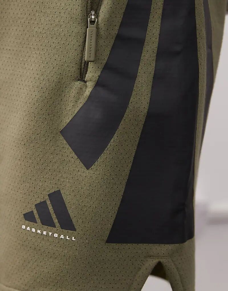 Баскетбольные шорты Adidas Originals цвета хаки — фото 4