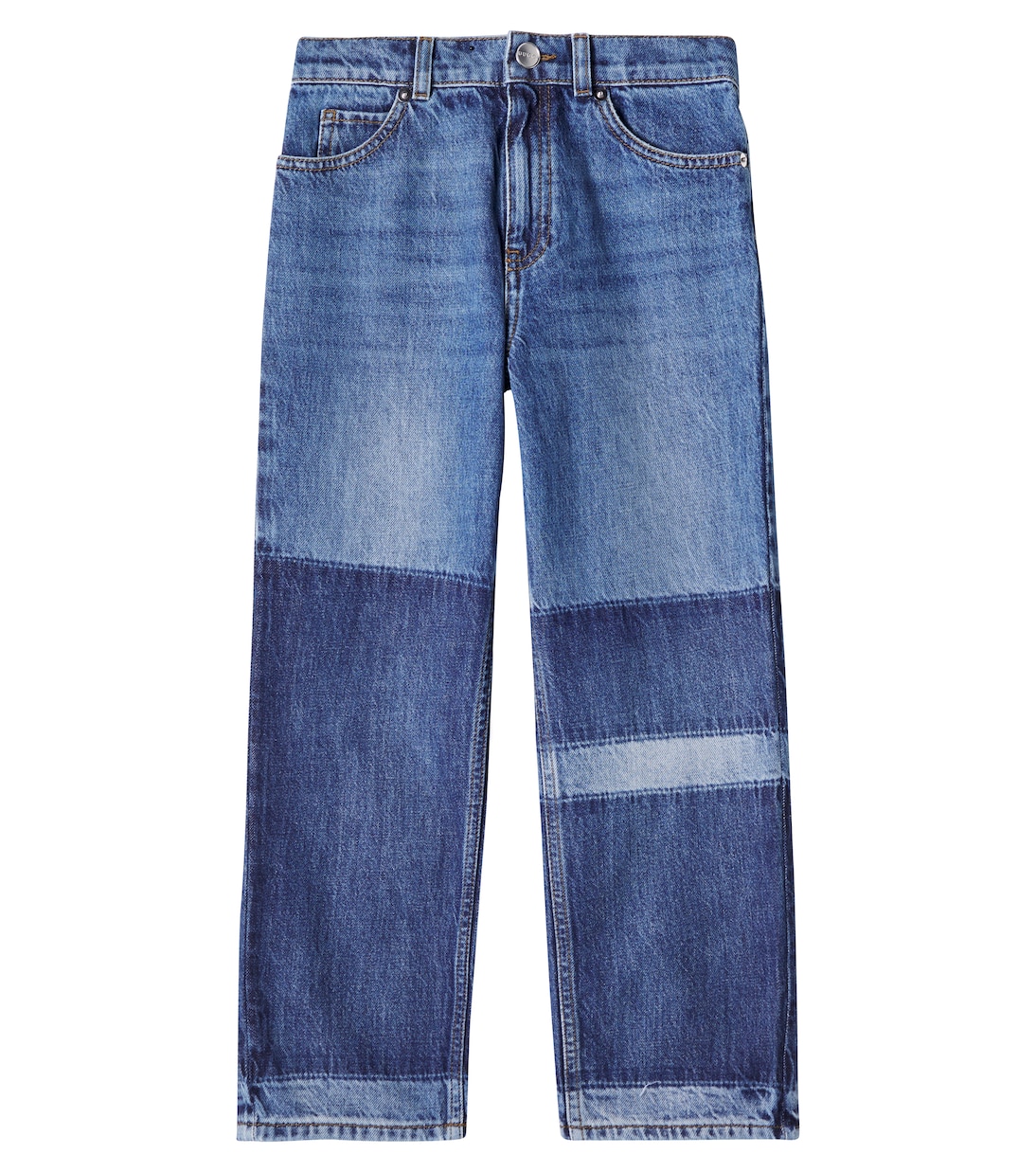 

Прямые джинсы в стиле пэчворк Gucci Kids, Blue/ Light Blue