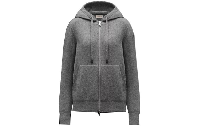 Толстовка с молнией 'Grey' Moncler, серая — фото 2