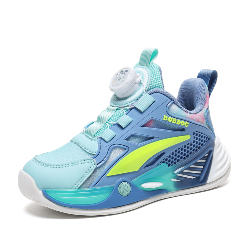 

Кроссовки для бега для детей среднего с противоскользящей подошвой и защитой от ударов BOBDOG, черный/зеленый