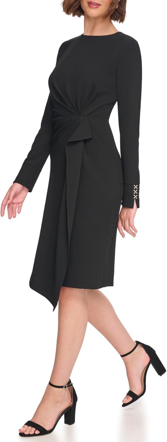 Женская структурированная кофта Tommy Hilfiger Scuba Crepe с длинным рукавом, Black — фото 2