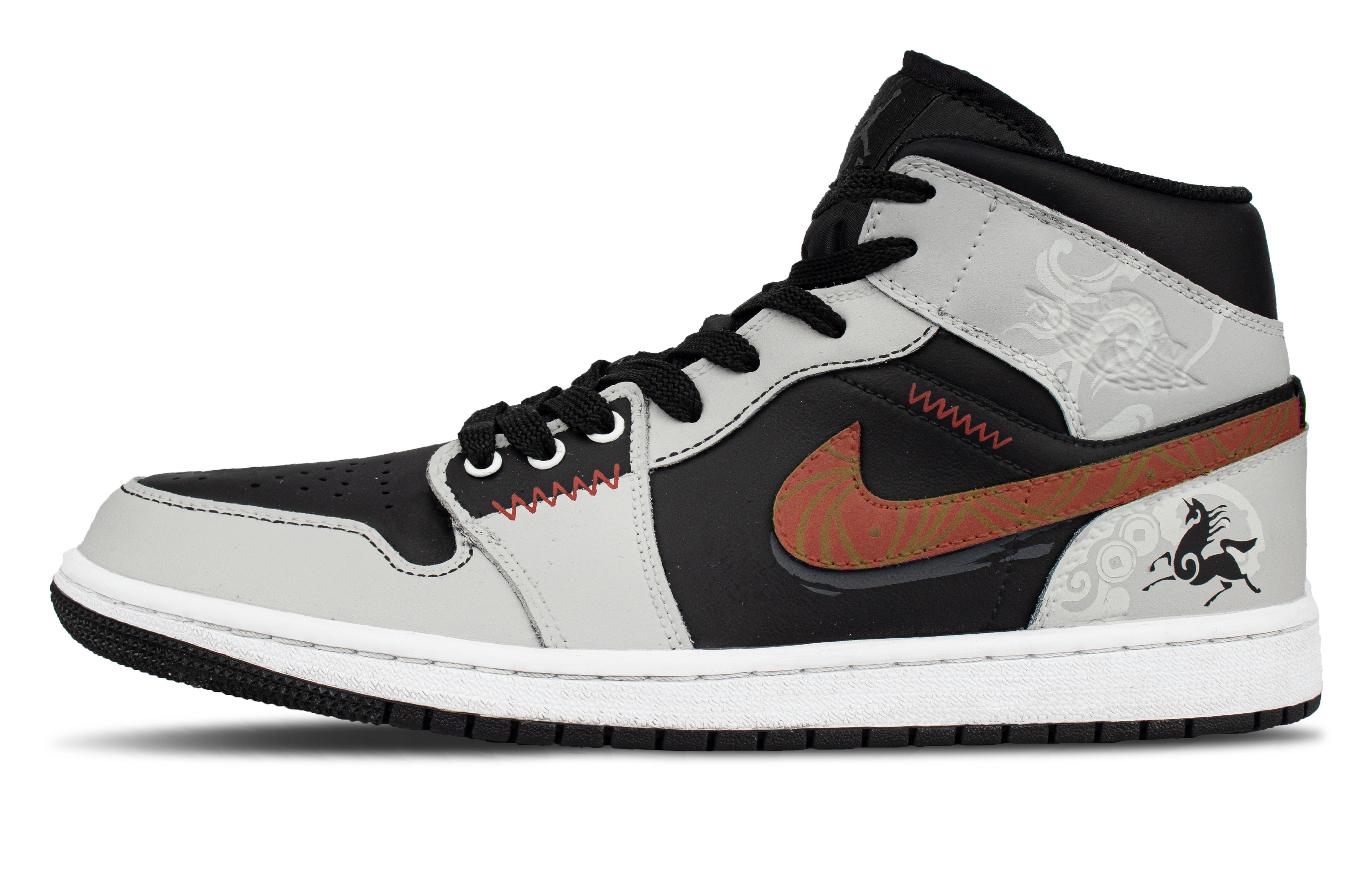 

Кроссовки Air 1 Synthetic Leather Abrasion Resistant Coverage Quick Dry High top Vintage для мужчин Jordan, черный