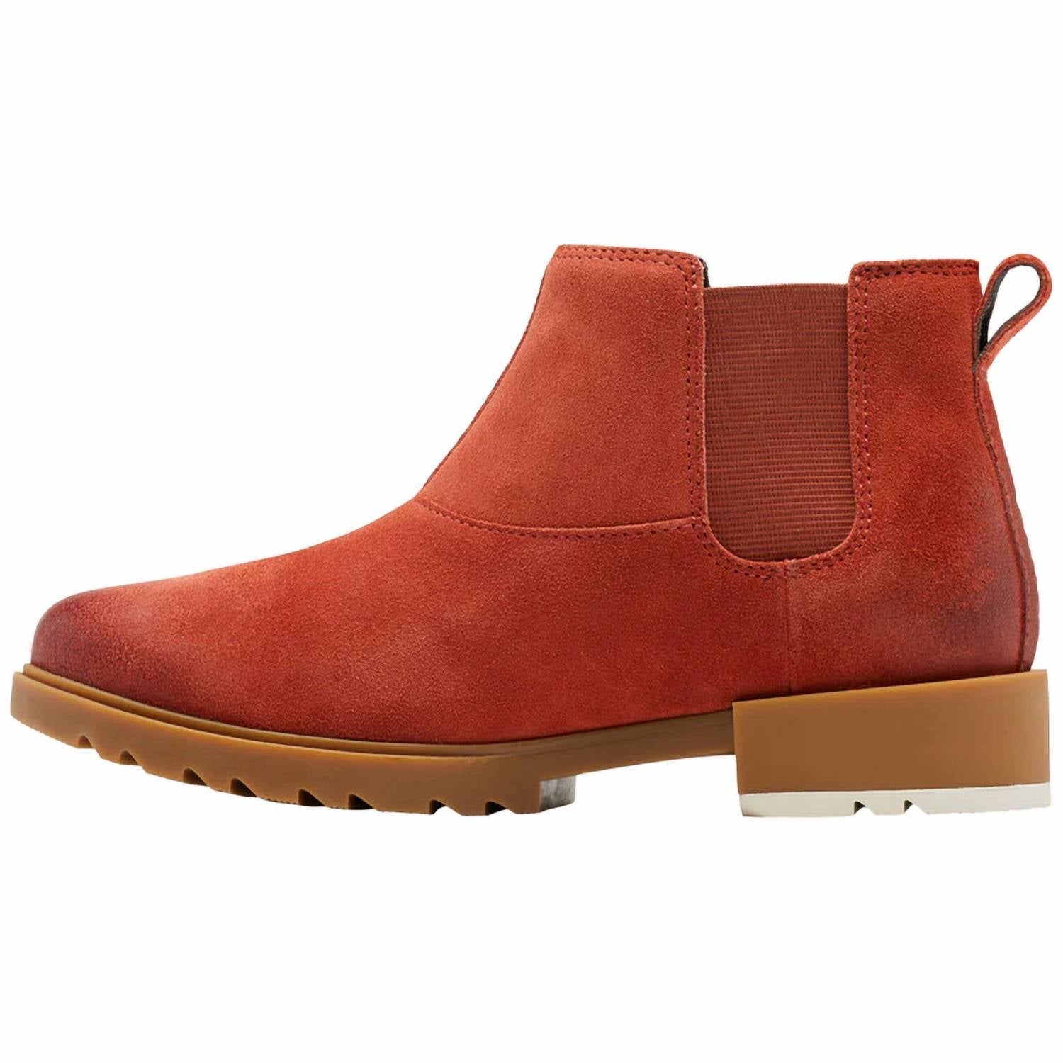 Женские челси-ботинки Emelie II в красном цвете с подошвой Gum 2 Sorel — фото 3