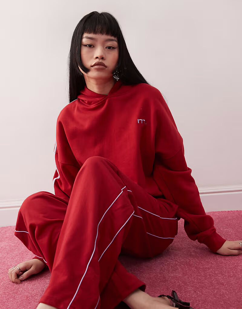 

Толстовка Motel Kamari oversize coord цвета «адреналиновый красный»