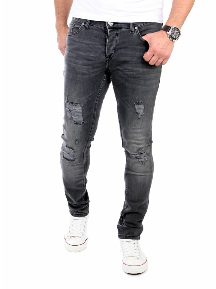 

Джинсы RESLAD Jeans Destroyed Stretch Denim, черный