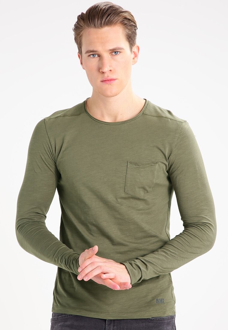 

Футболка с длинным рукавом Bhbhnicolai Tee L.S. Blend, цвет olive
