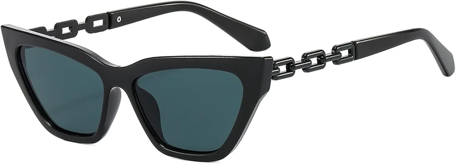 

Солнцезащитные очки «кошачий глаз» для мужчин и женщин, маленькая оправа, металлическая цепочка, модные солнцезащитные очки (Цвет: A, Размер: Средний) MTZJH, A