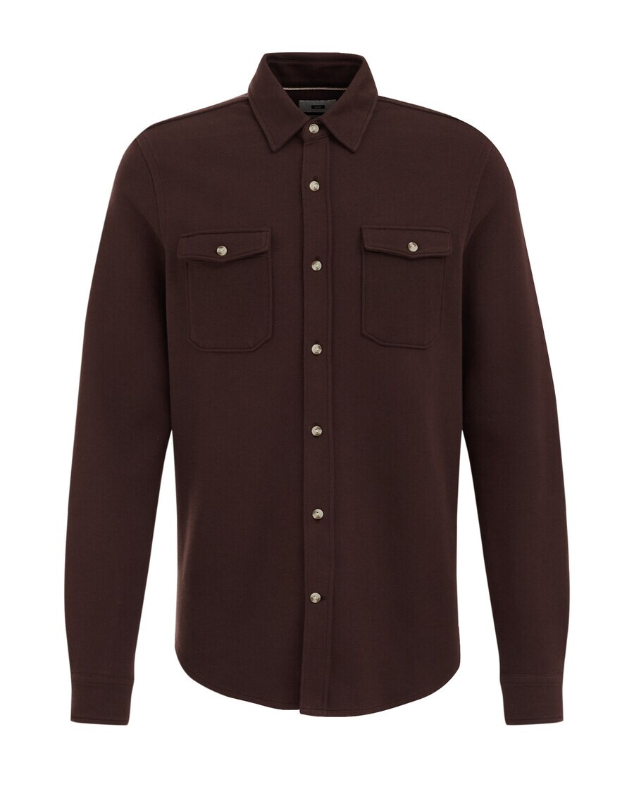 

Рубашка на пуговицах WE Fashion Regular fit Button Up Shirt, темно-коричневый