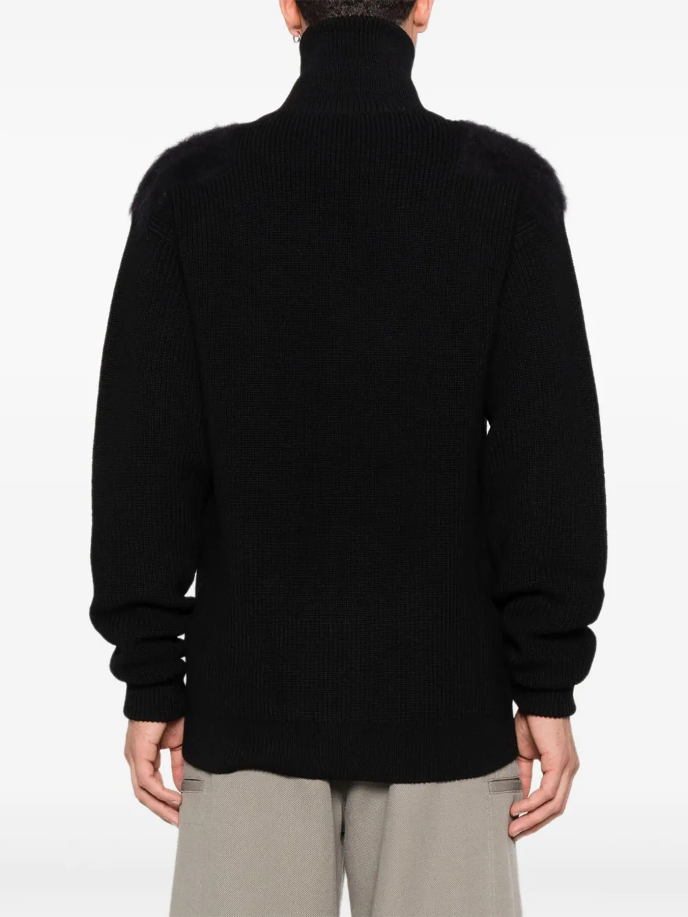 Кардиган на молнии с высоким воротом JIL SANDER, черный — фото 4