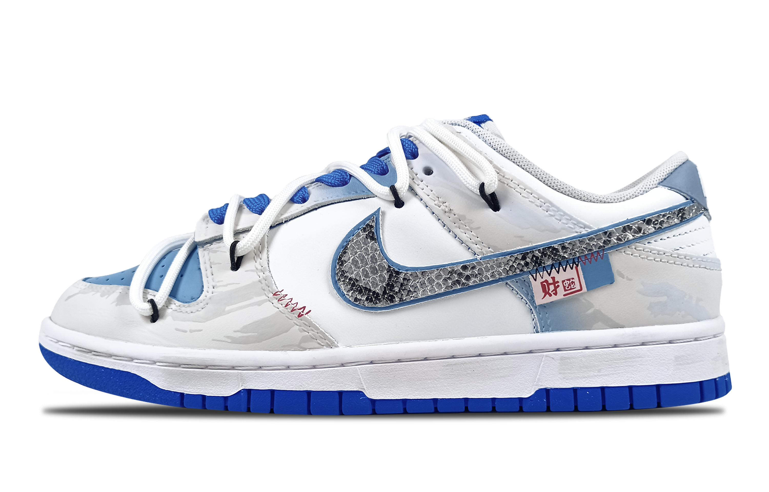

Nike Кроссовки для скейтбординга Dunk Auspicious Snake In All Seas, противоскользящие и износостойкие, легкие, синие, для мужчин